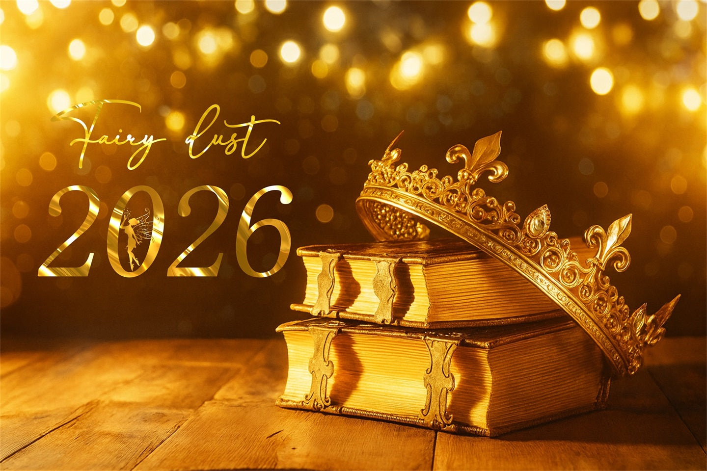 2026 Neujahrs-Hintergrund Goldene Krone Feen-Glanz Neujahrs-Hintergrund LXX510-6