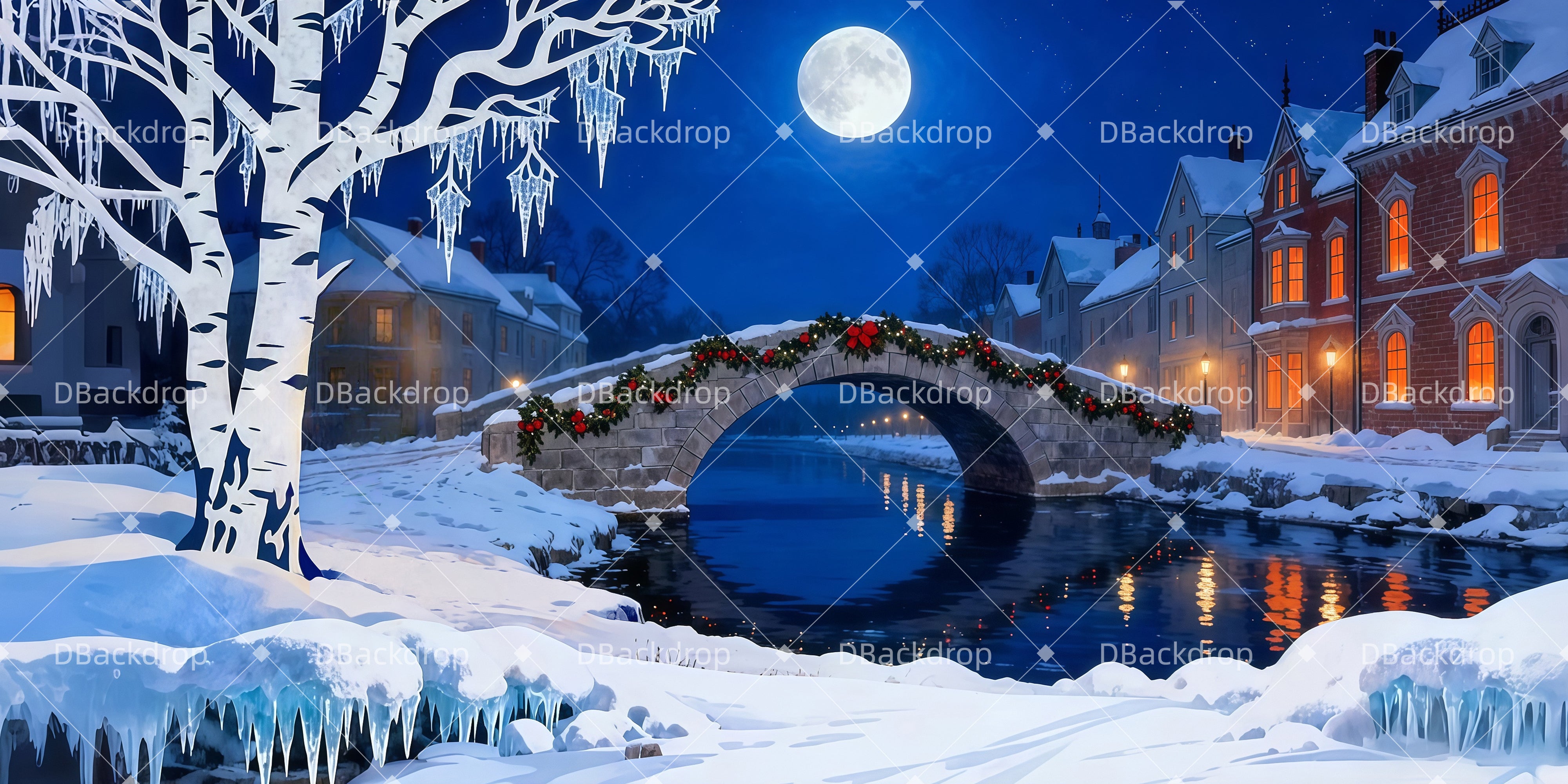 Vorhänge Theater Weihnachtsbrückenstadt Backdrops Theater LXX511-T83