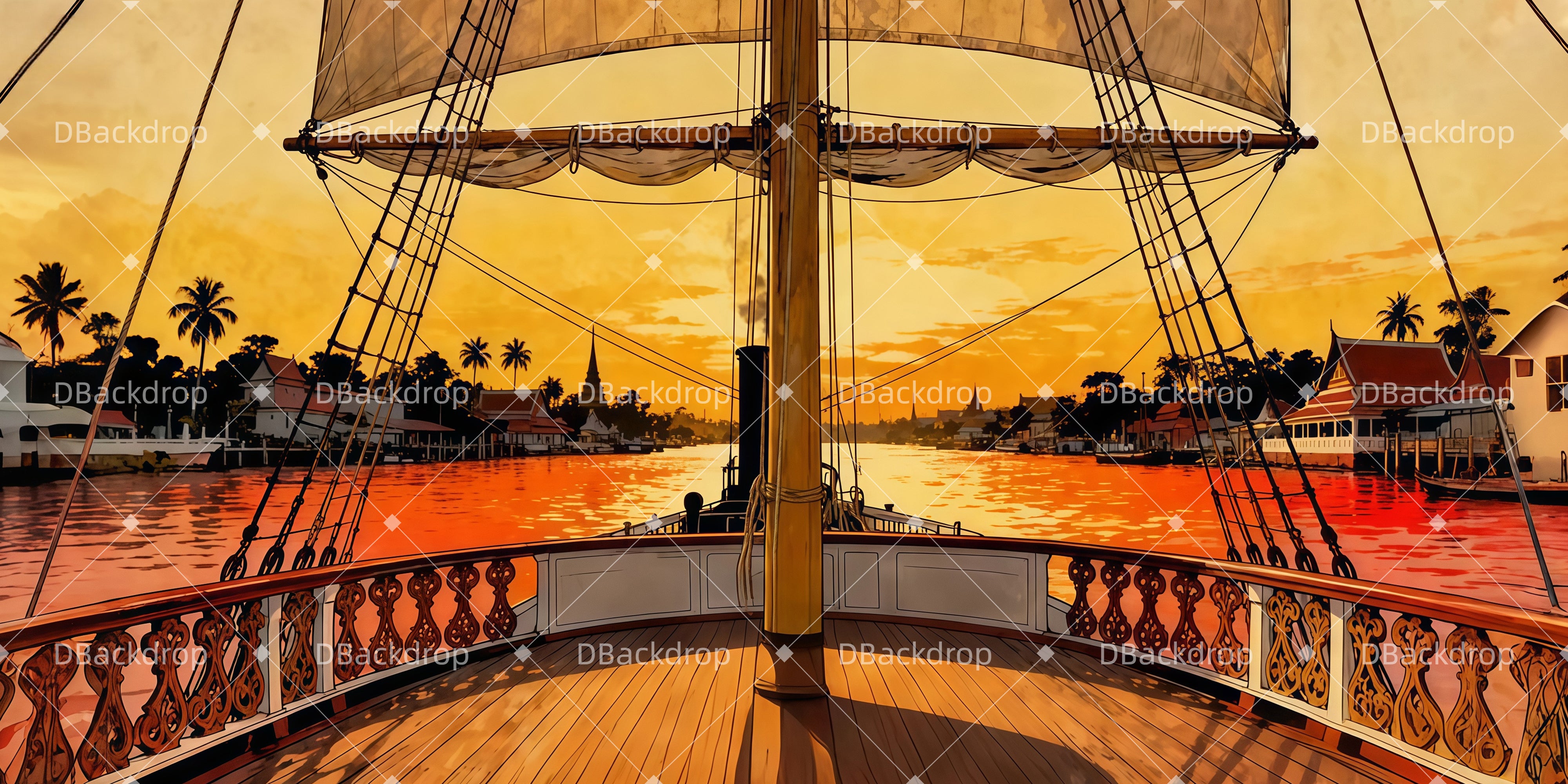 Bühne Theater Vorhang Orientalischer Hafensegel Backdrops Theater LXX511-T91