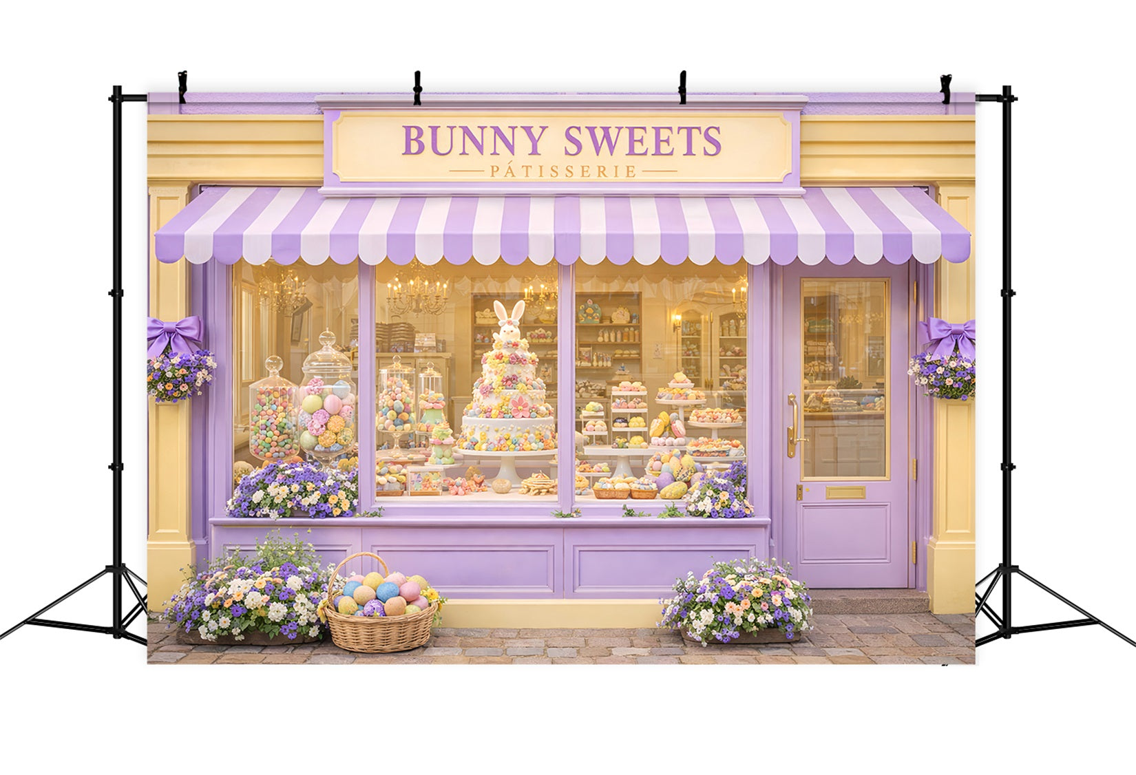 Frohe Ostern Hintergrund Hase Süßigkeiten Süßwarenladen Osterei Hintergrund LXX512-108