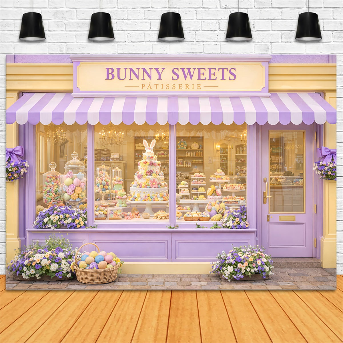 Frohe Ostern Hintergrund Hase Süßigkeiten Süßwarenladen Osterei Hintergrund LXX512-108