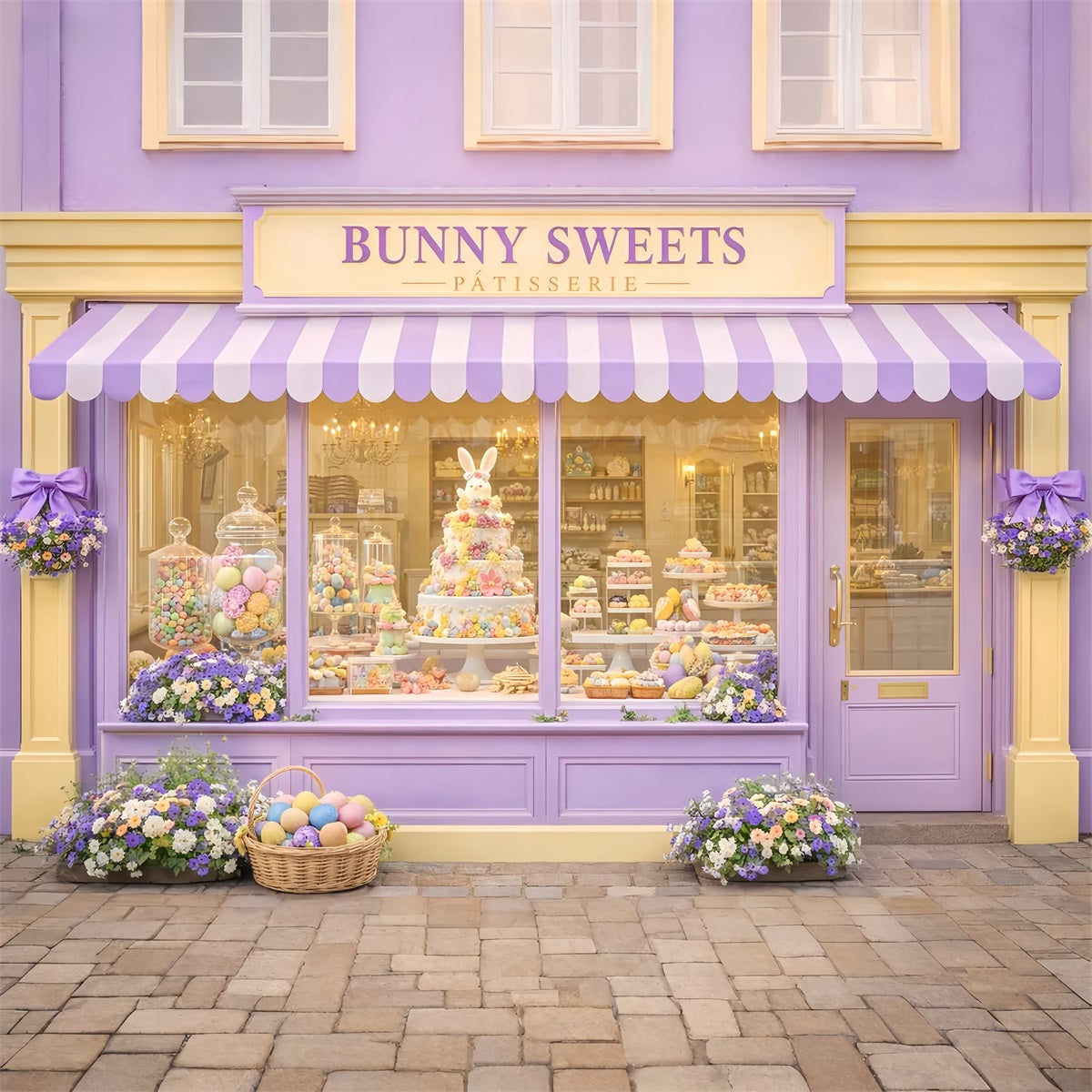 Frohe Ostern Hintergrund Hase Süßigkeiten Süßwarenladen Osterei Hintergrund LXX512-108