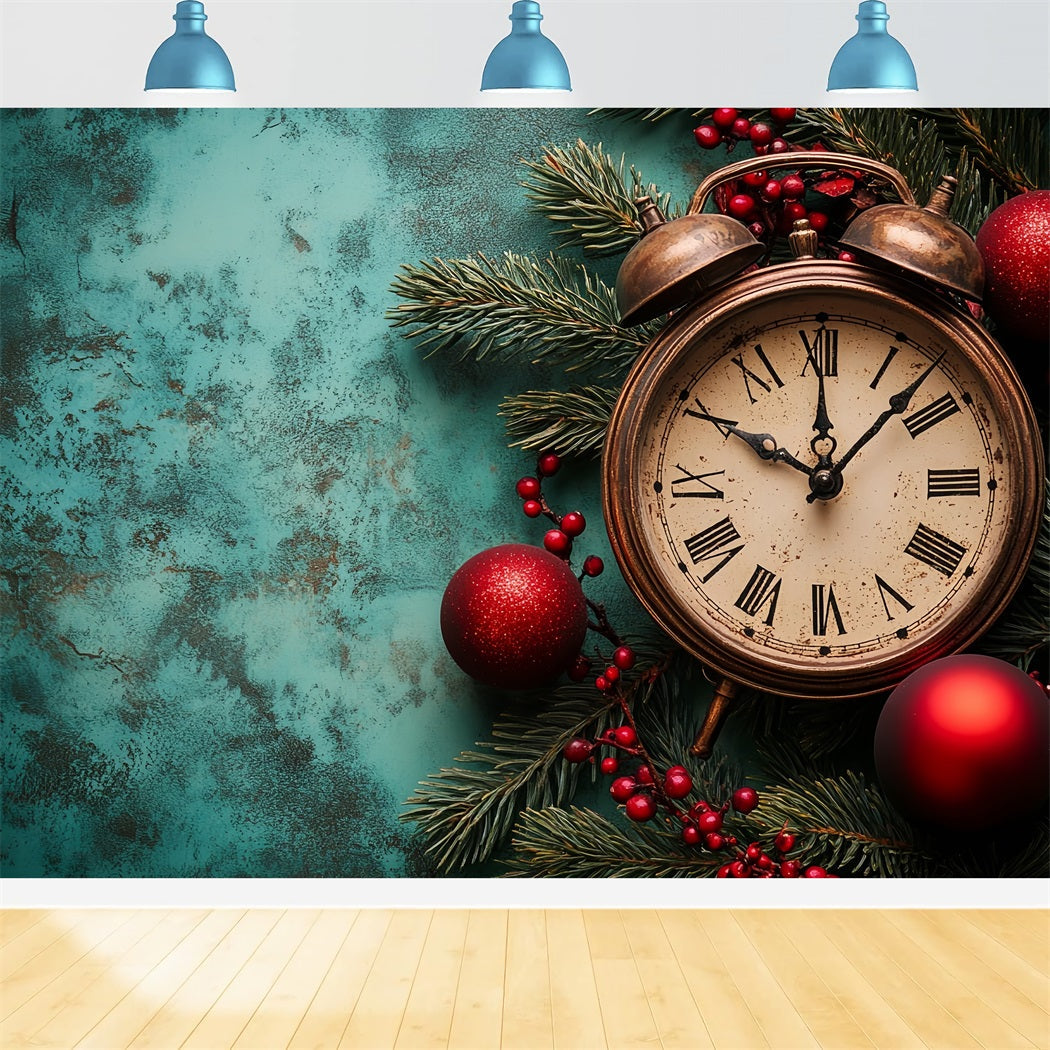 Neujahrs-Hintergrund Vintage Countdown Feiertagsakzente Uhr Foto-Hintergrund LXX512-22