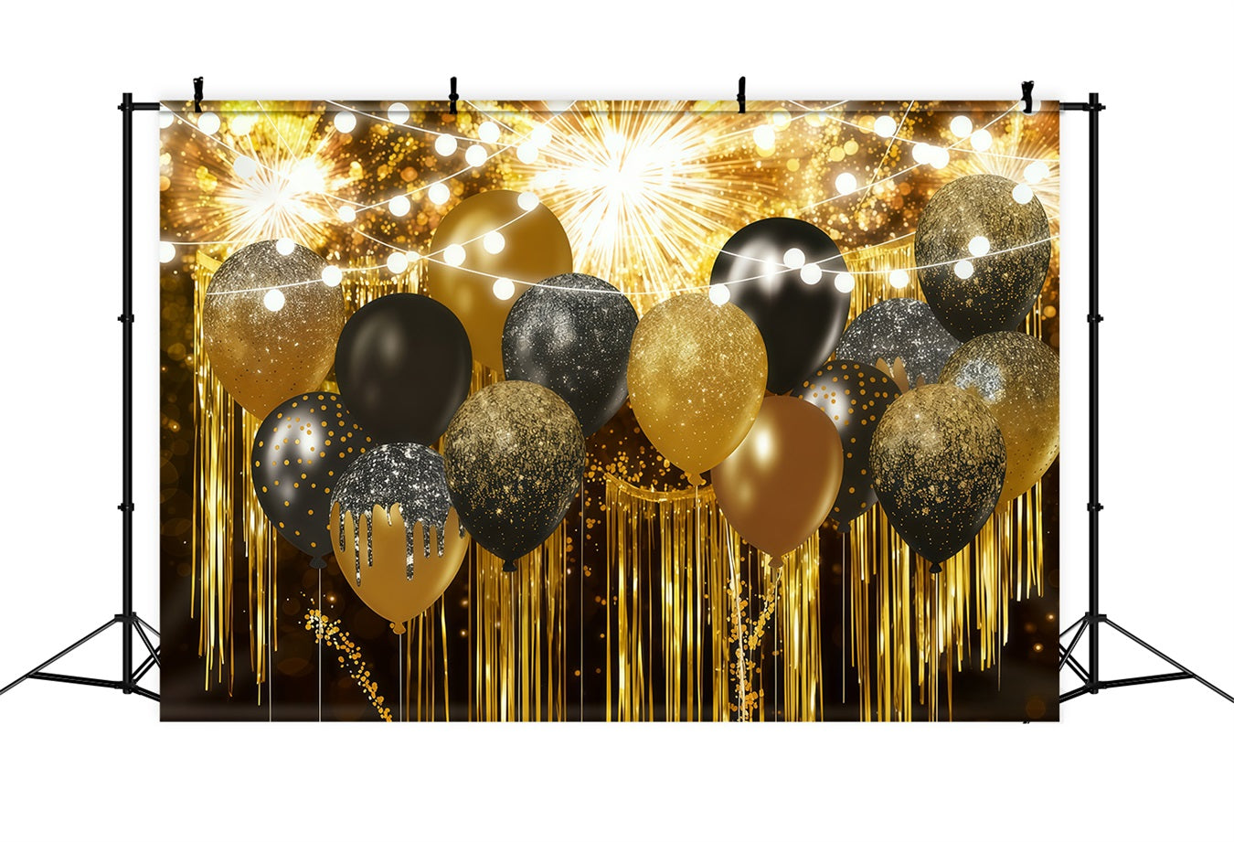 Neujahrs-Hintergrund Goldglitzer Schimmer Bokeh Neujahrs-Ballon-Hintergrund LXX512-5