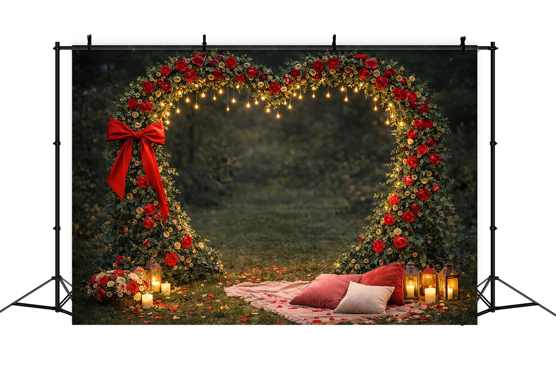 Blumenherz-Hintergrund Garten im Freien Romantik Rote Rosen-Hintergrund LXX512-92
