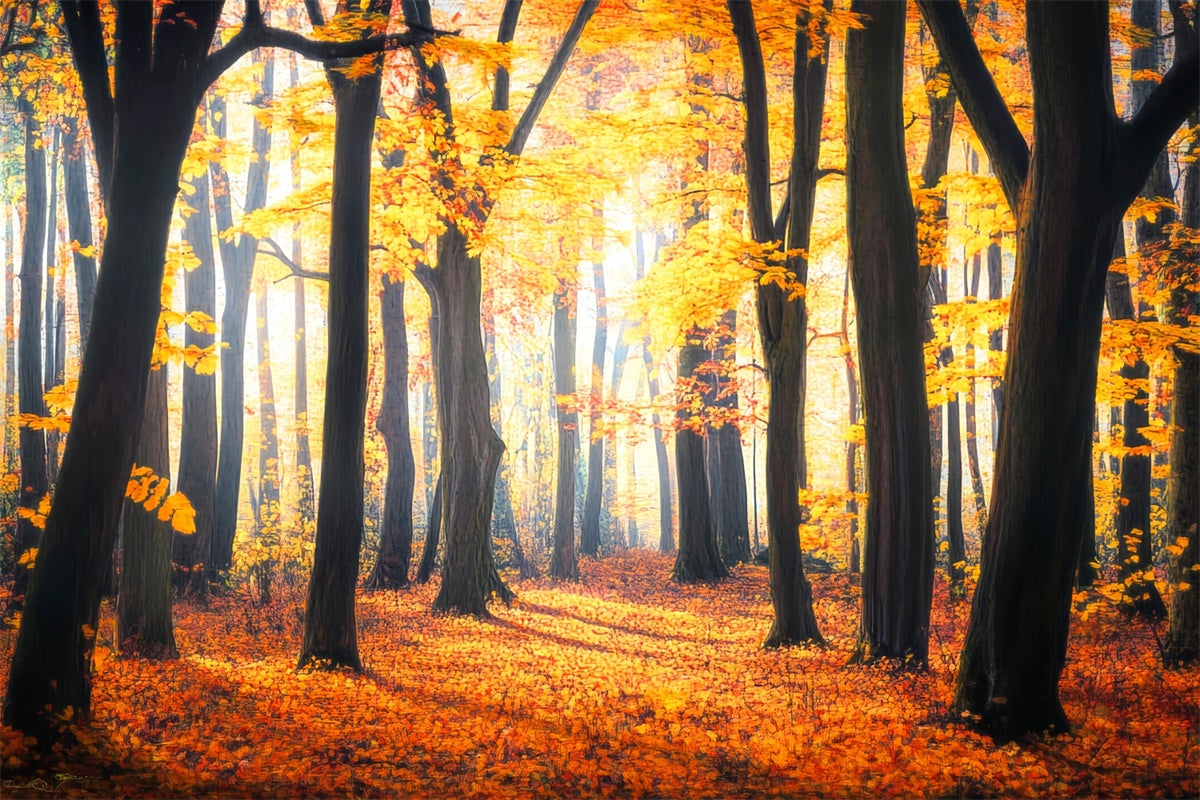 Herbst Wald Fotohintergrund Rustic Leaves Woodland Backdrop LXX57-149