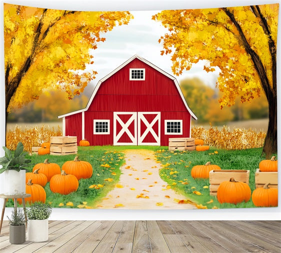Scheune Fotohintergrund Barnyard Trail Herbstwald Backdrops LXX57-162