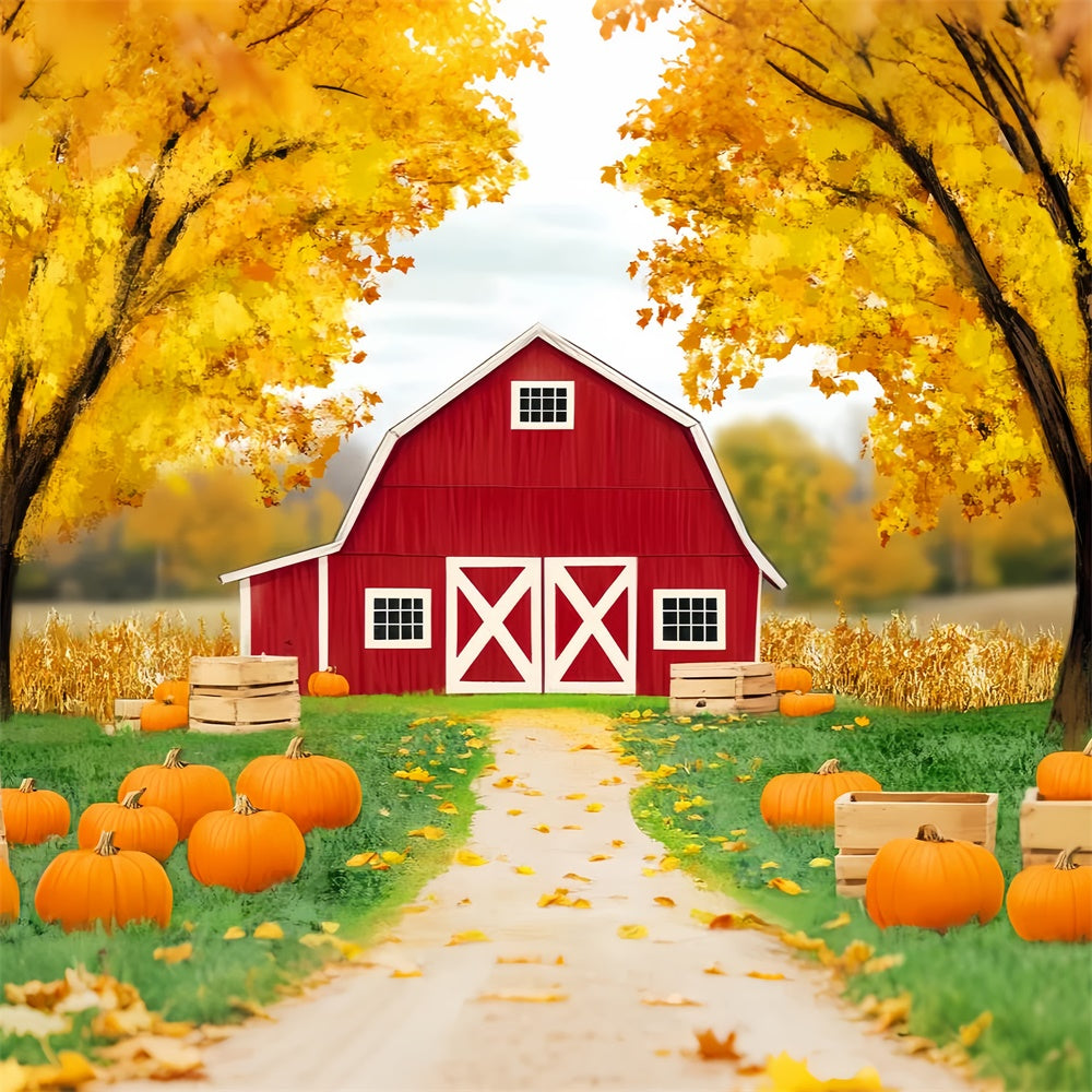 Scheune Fotohintergrund Barnyard Trail Herbstwald Backdrops LXX57-162