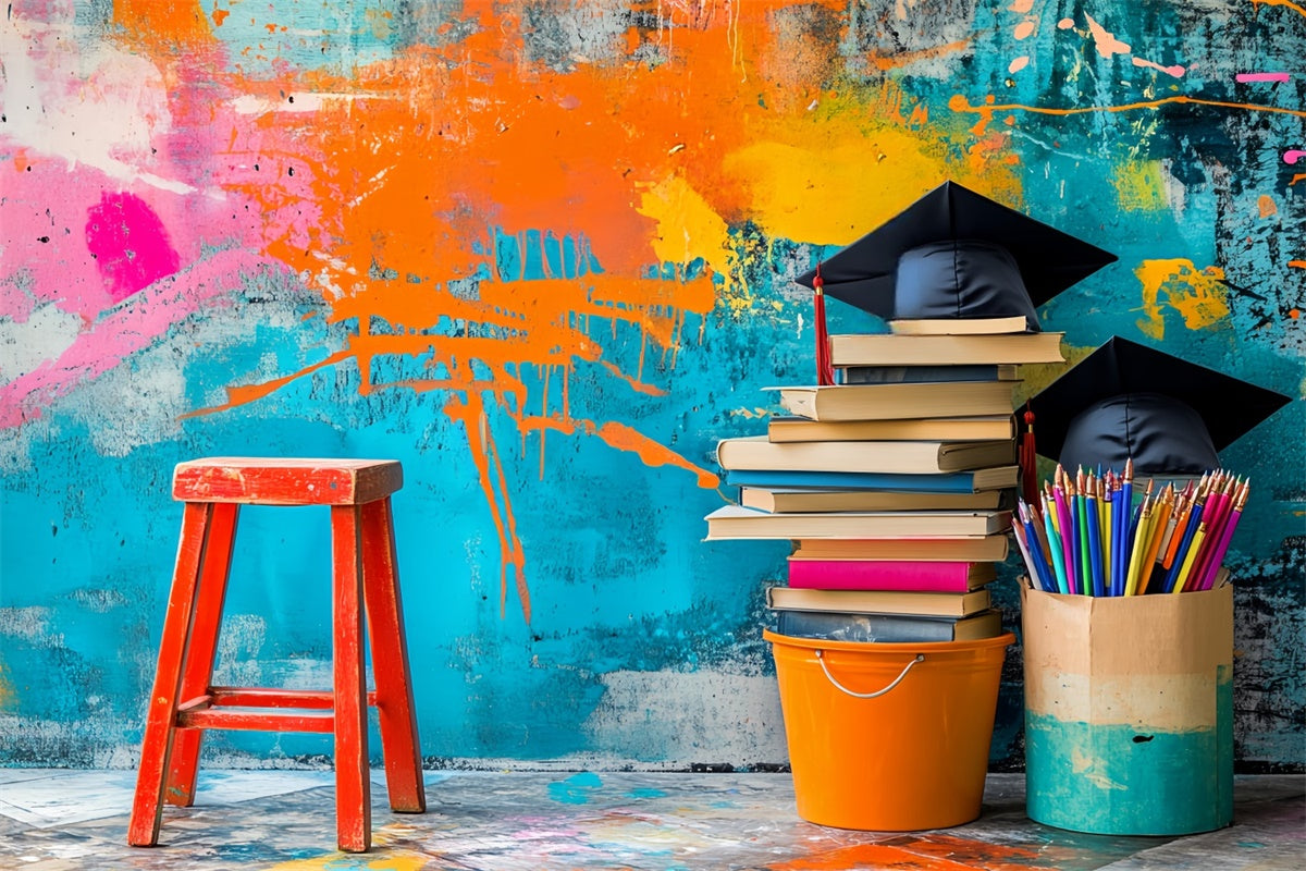 Schule Bild Hintergrund Graffiti Wand Studie Hintergrund LXX57-18