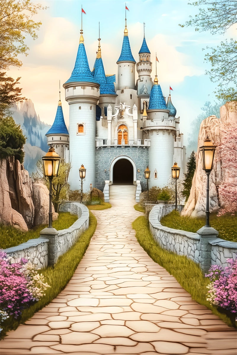 Castle Backdrops Royal Garden Path Herbst Fotohintergrund LXX57-183