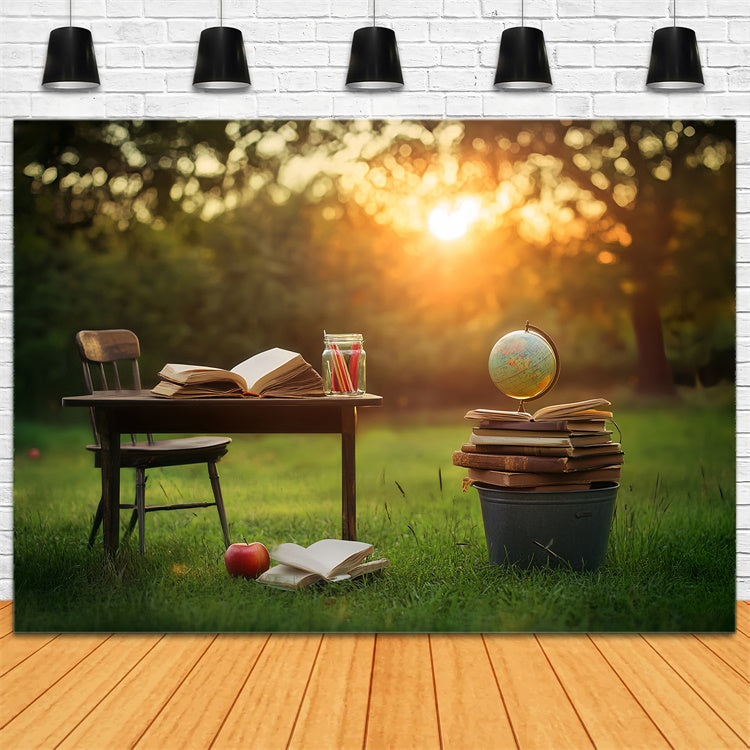 Back To School Fotohintergrund Golden Hour Learning Backdrop LXX57-21