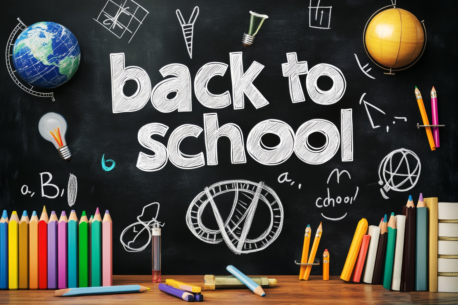 Schule Backdrop Kreide Skizze Schule Wand Backdrop LXX57-29