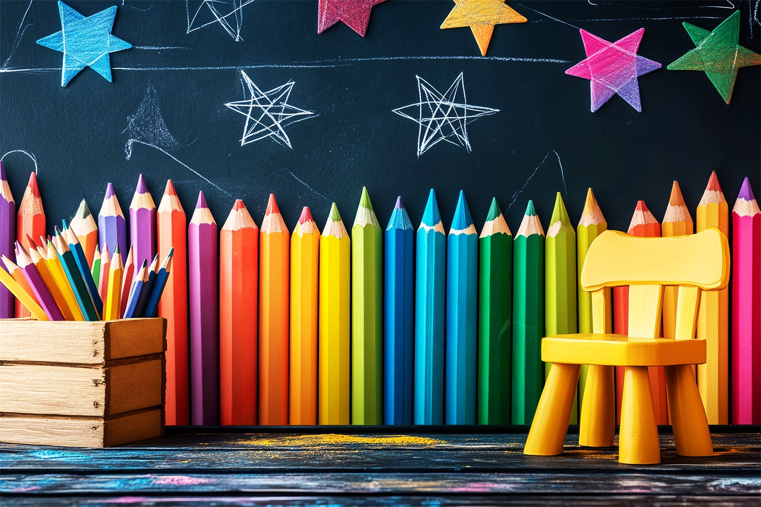 Back To School Backdrops Bleistift Wand Lernen Backdrop LXX57-44
