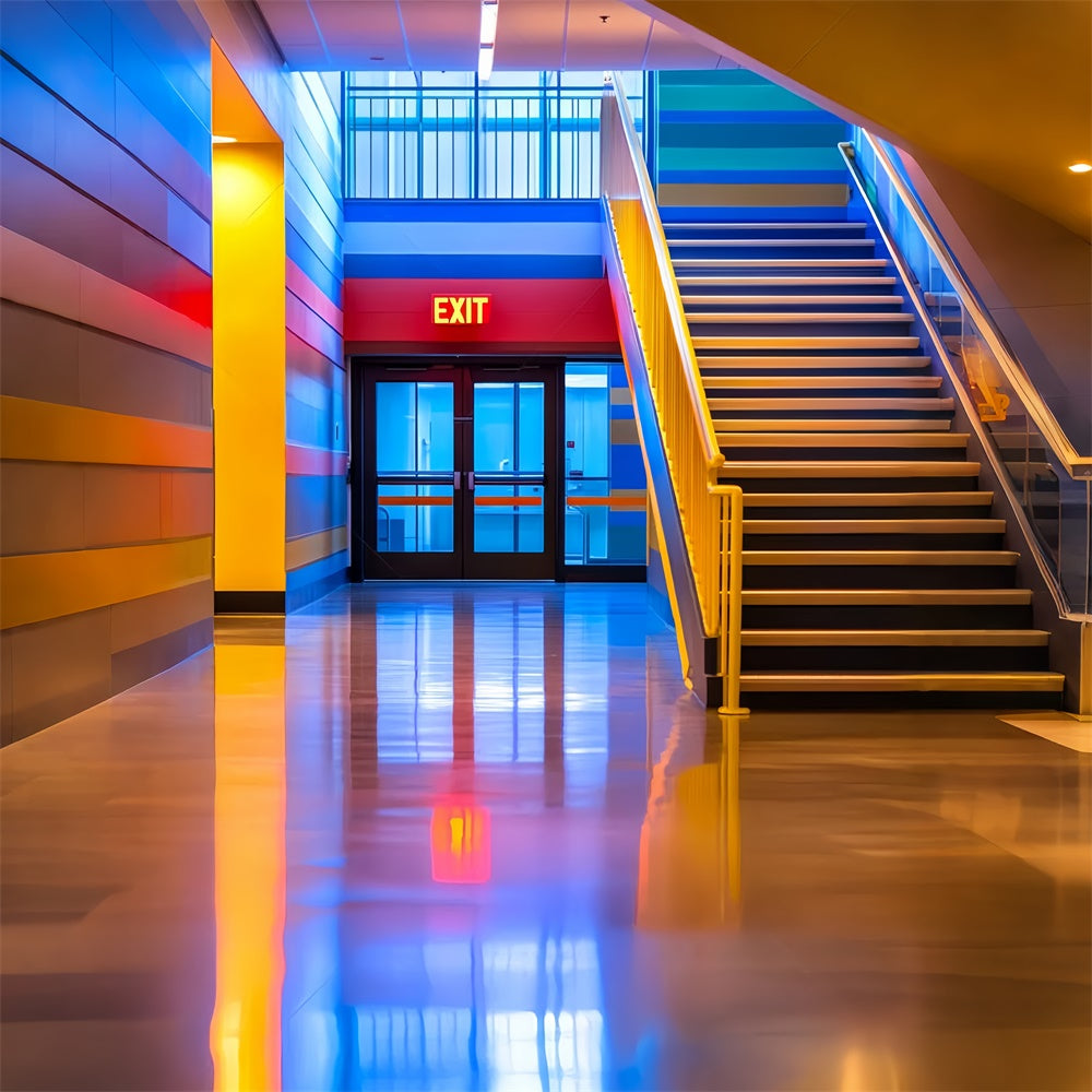 Schulfoto-Hintergrund Helle Schritte Korridor-Hintergrund LXX57-49