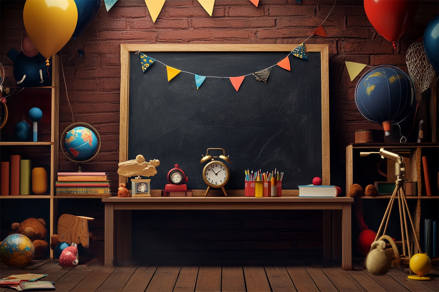 Back To School Fotokulisse Retro Study Nook Hintergrundkulisse LXX57-50