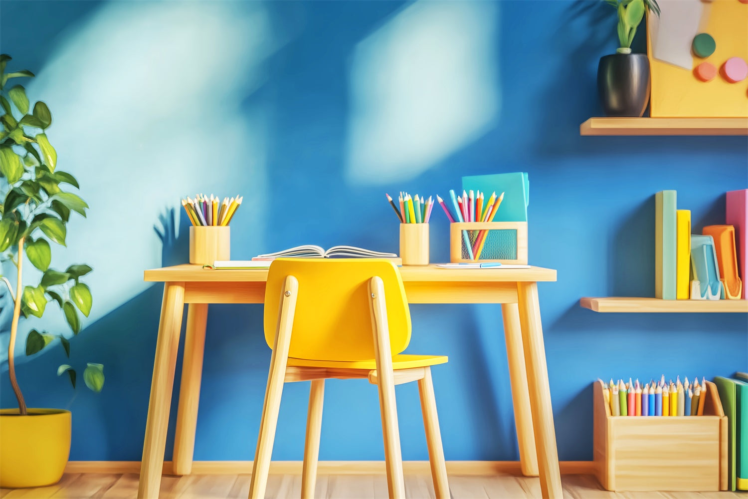 Back To School Backdrops Sonnenschein Study Desk Backdrop LXX57-57