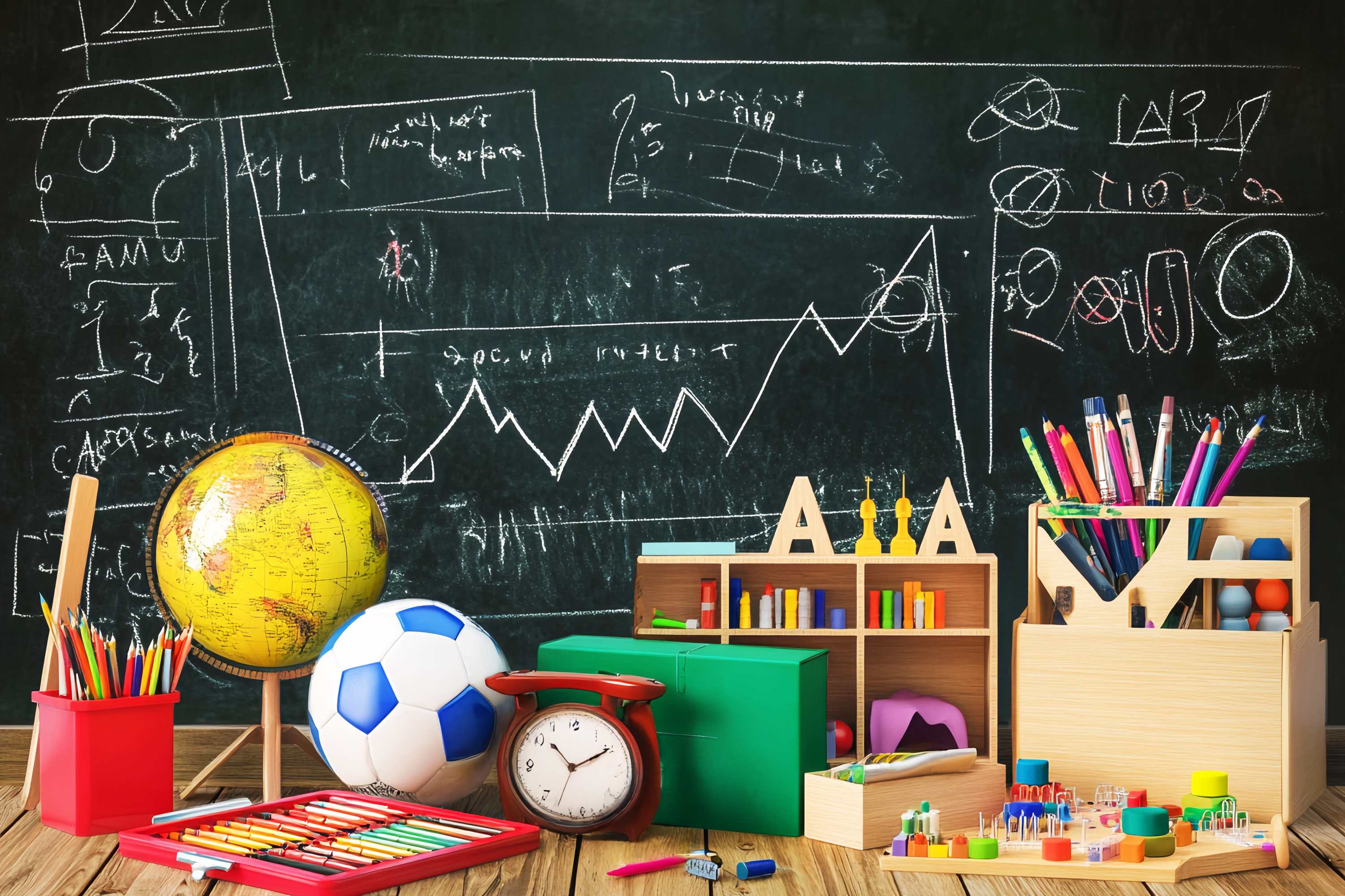 Back To School Kreidetafel Backdrop Kreidetafel Zeichnungen Schreibwaren Globus Supplies Back To School Studiohintergrund LXX58-123