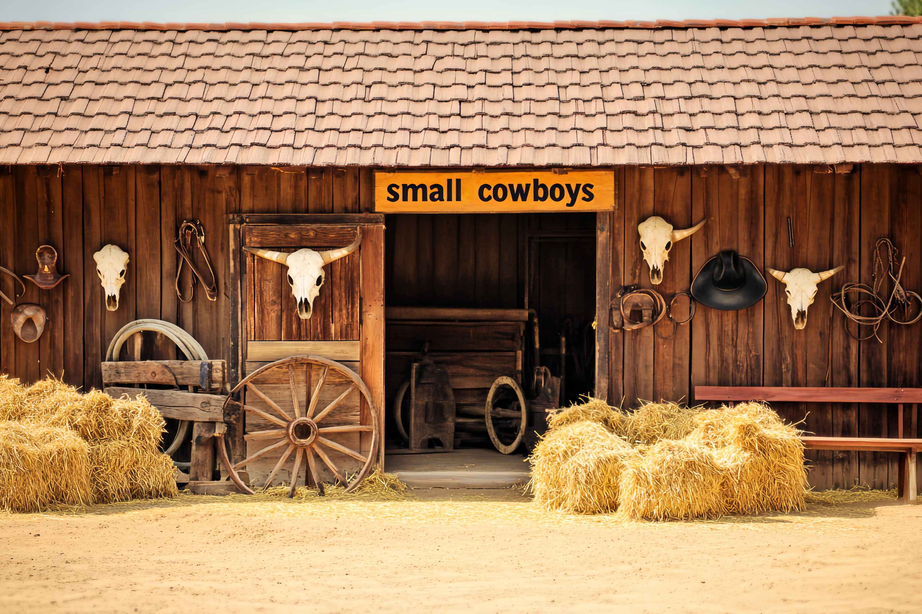 Herbst-Foto Hintergrundbilder für Fotografie Rustikale Scheune Heuballen Cowboy-Foto Hintergrundbilder LXX58-195