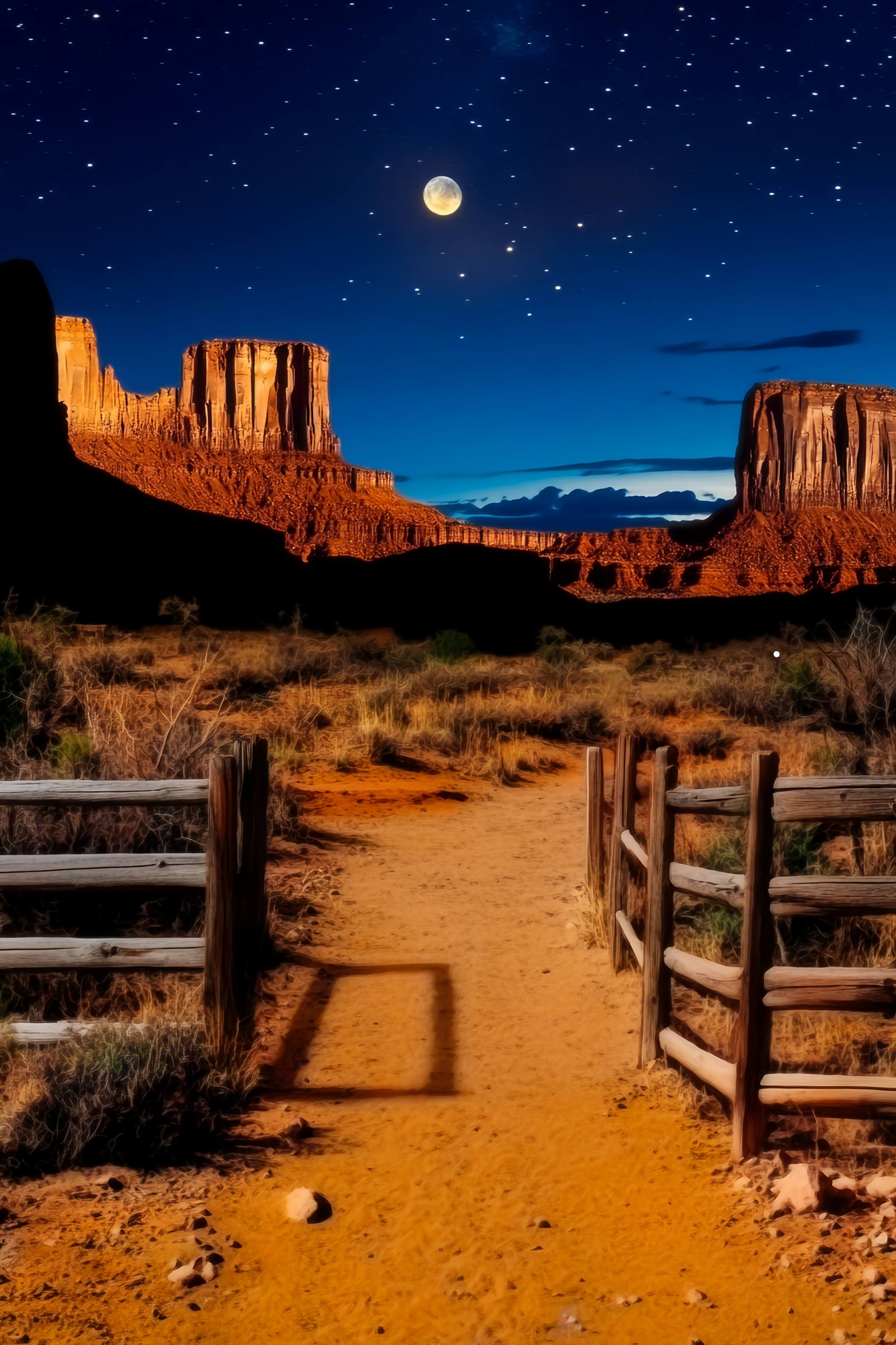 Herbst Fotografie Hintergründe Mondschein Wüste Canyon Blick Western Foto Hintergrund LXX58-197