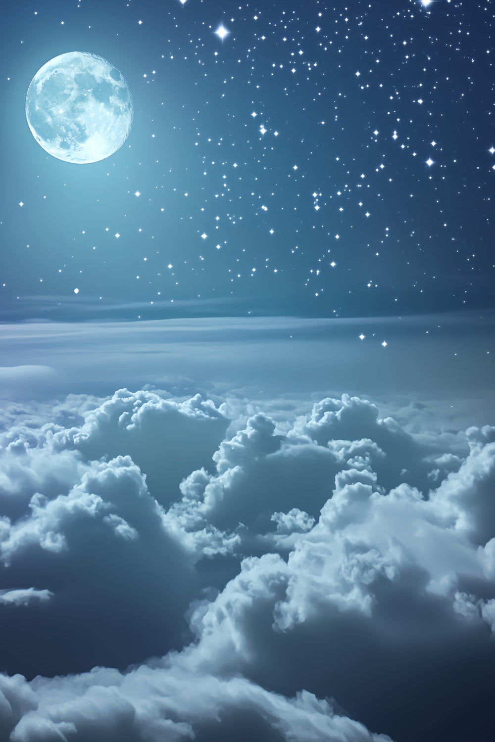 Winter Sky Backdrop Moonlit Starry Cloud Sky Winter Photography Studio Hintergrund LXX58-220
