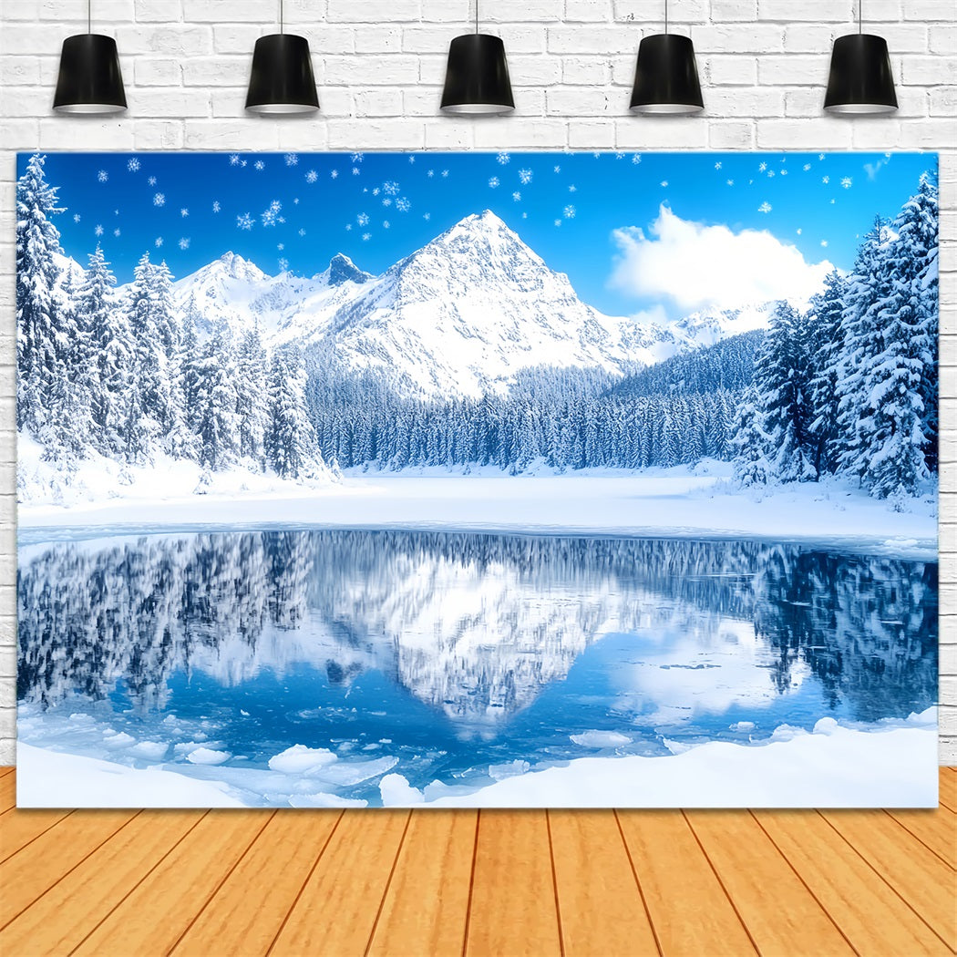 Winter Wonderland Backdrop Kristallsee Alpenreflexion Winter Studio Hintergrund LXX58-227