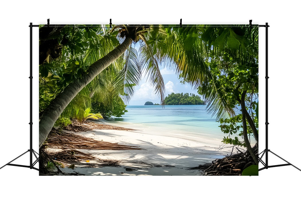 Regenwald Tropische Palmen Insel Küste Wald Foto Hintergrund LXX58-290