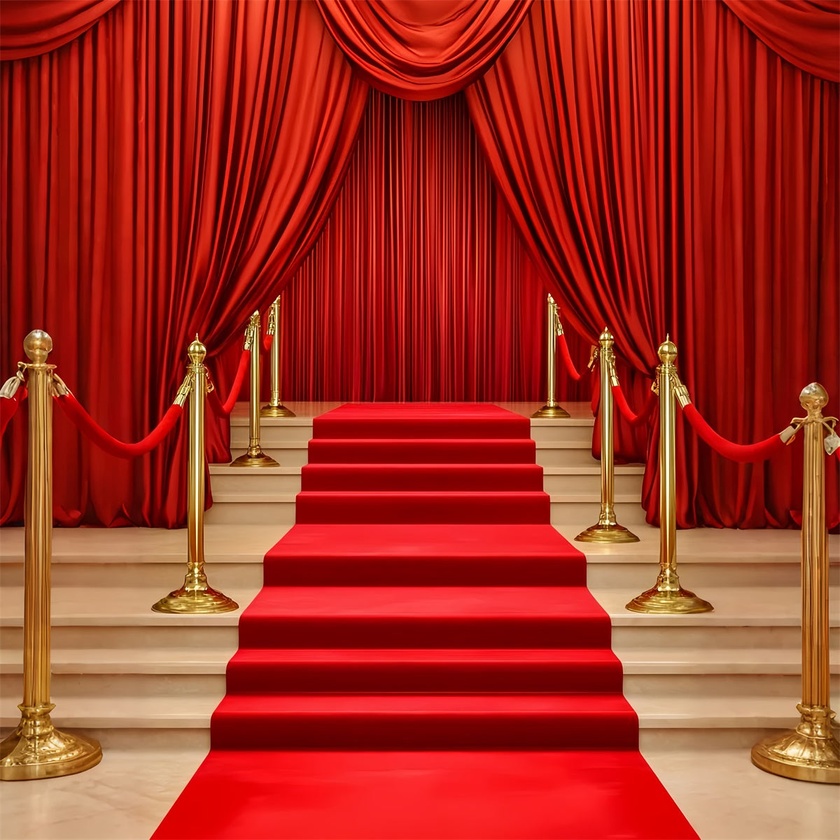 Roter Teppich als Foto Hintergrund Vorhang Elegantes Eingangsportal Broadway-Bühnen Foto Hintergrund LXX58-333