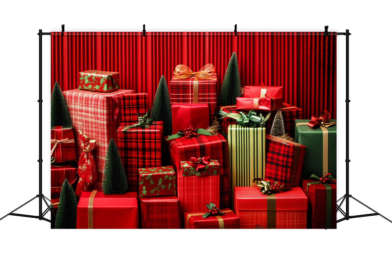 Rote Weihnachten Foto Hintergrund Rot kariert eingewickelt Geschenke Weihnachten Backdrops für Fotografie LXX58-58