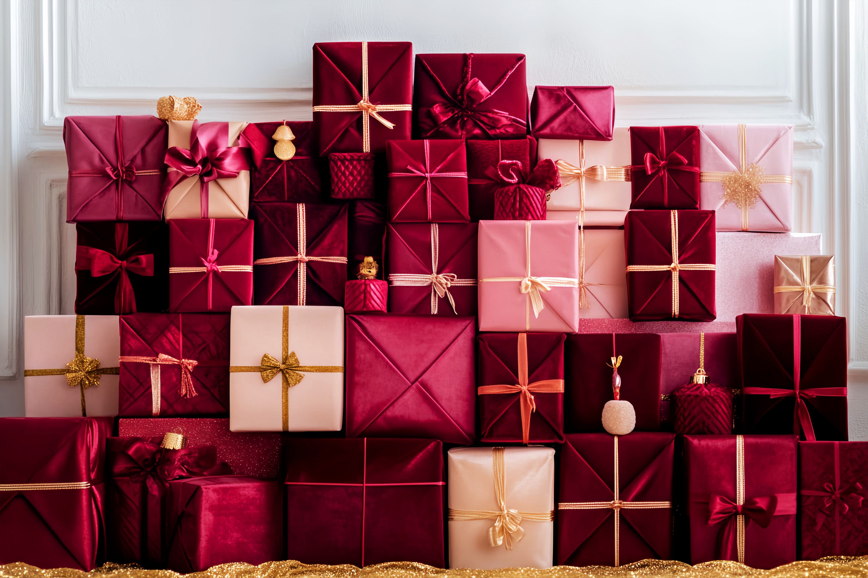 Weihnachten Wand Foto Hintergrund Red Blush Luxus Geschenk Stack Weihnachten Backdrops LXX58-93