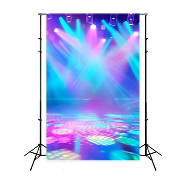 Abstrakter Tanzstudio-Fotohintergrund Lebendige Neon-Bühnenbeleuchtung Tanzfotohintergrund LXX59-14