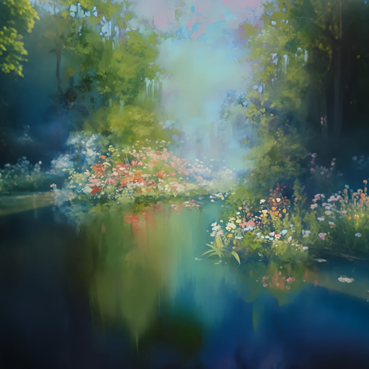 Abstrakte Malerei Blumen-Fotohintergrund Impressionistischer Garten Blütenfarben Tanz-Fotohintergrund LXX59-20