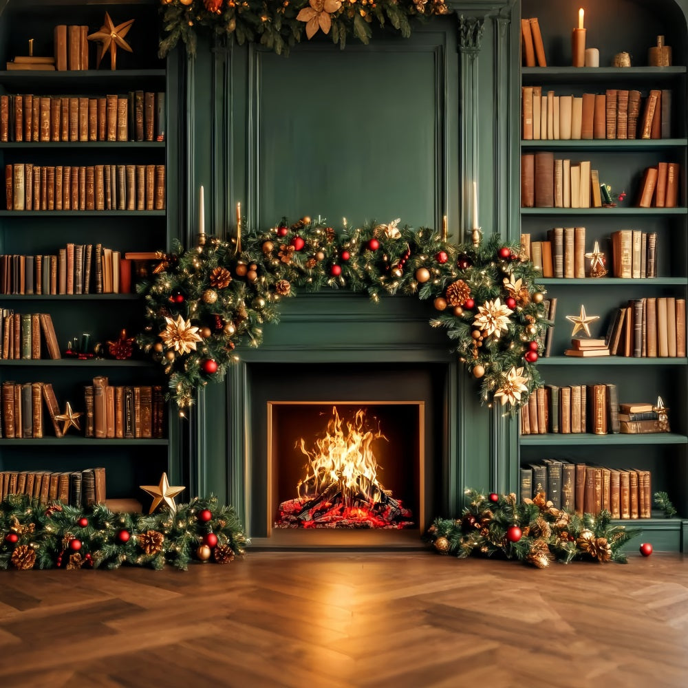 Studiohintergründe für den Schulanfang Kamin Bibliothek Bücher Fotohintergrund für den Schulanfang LXX59-225