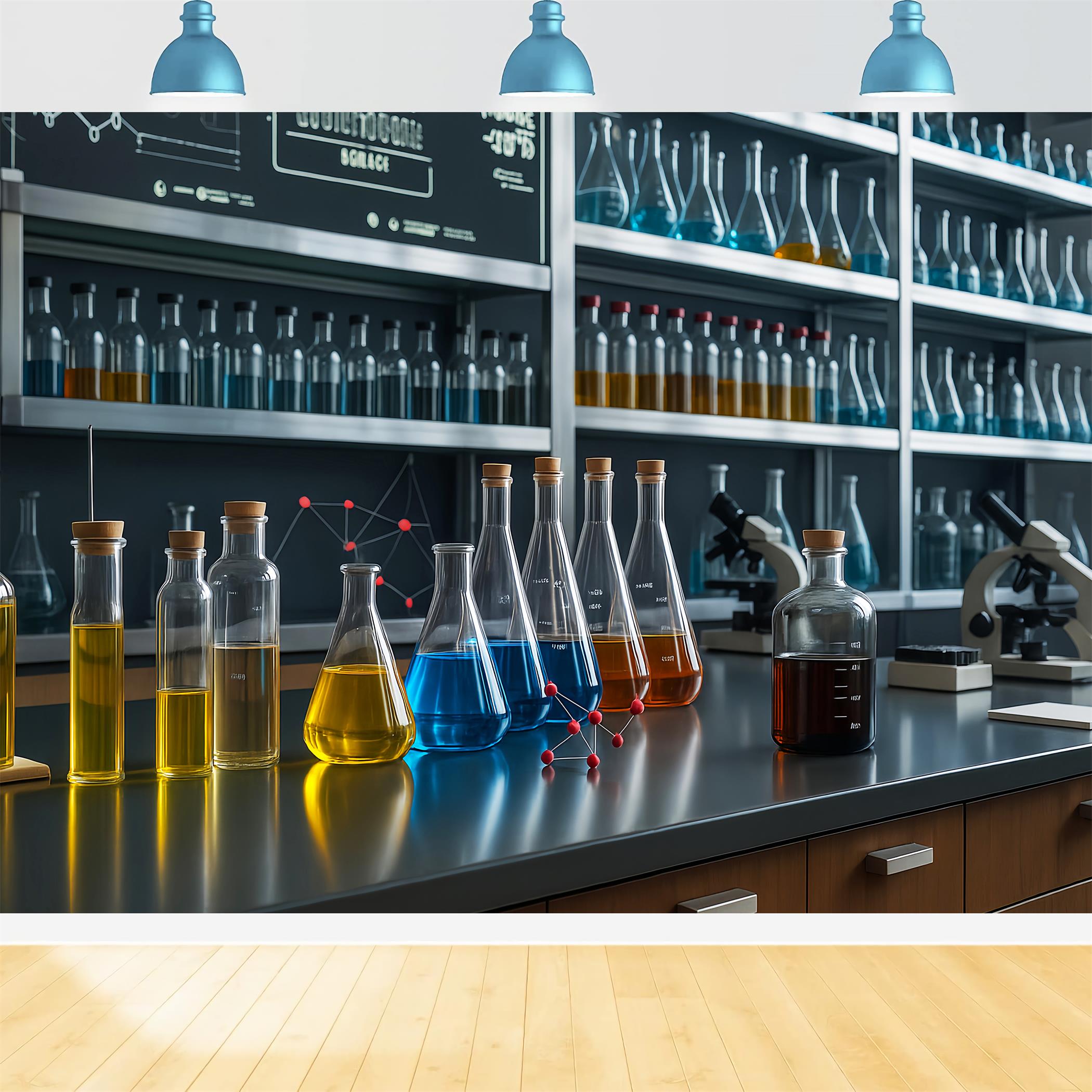 Fotohintergrund für Chemie Modernes Labor Glasgeräte Schulfoto-Fotohintergrund LXX59-253