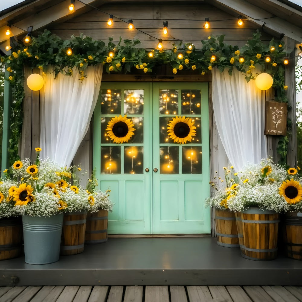 Herbstkulisse Goldene Sonnenblumenlaterne Eingang Herbstkulisse LXX59-265