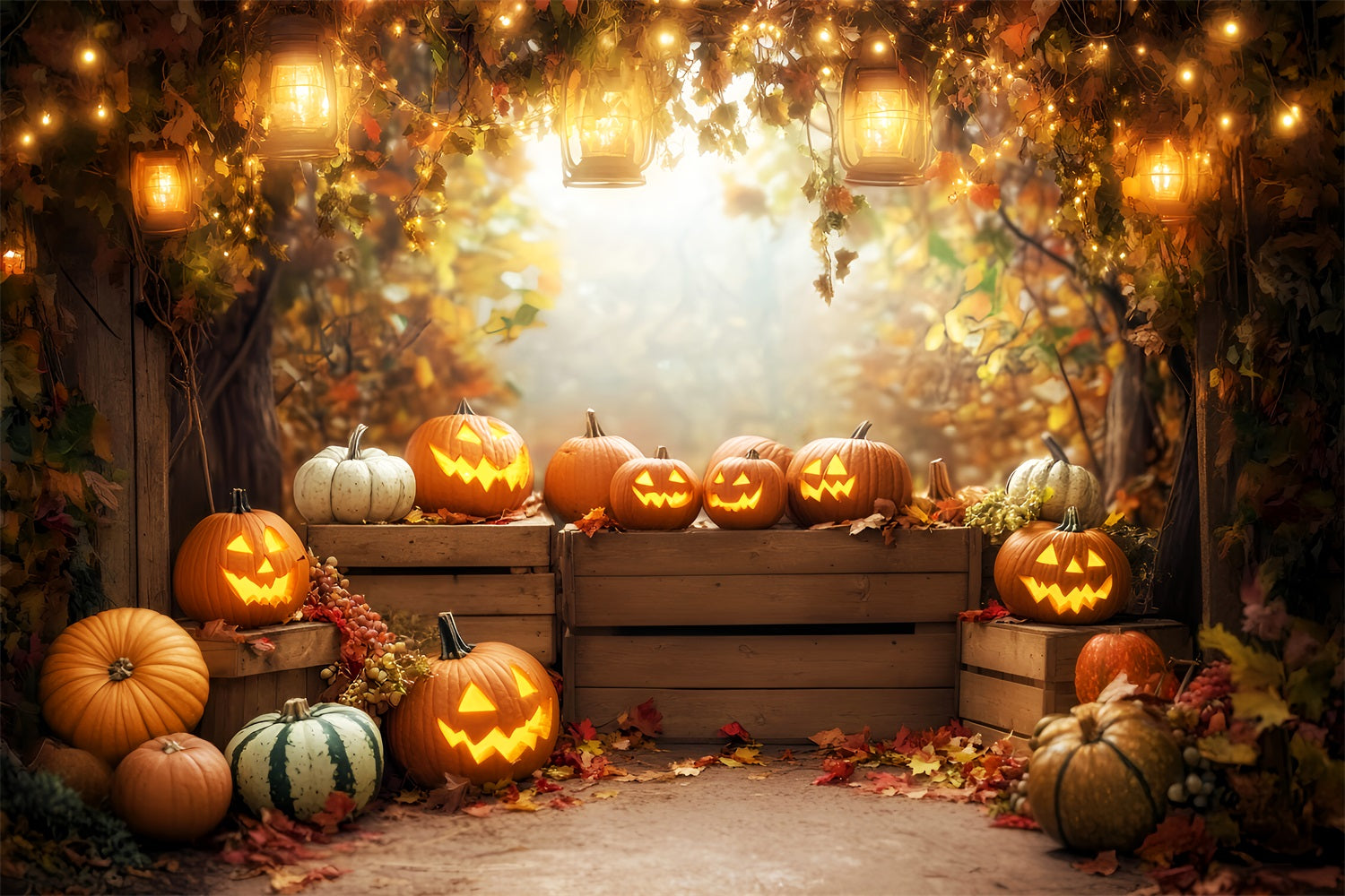 Herbstkulisse Herbstlicher Marktstand Herbst-Fotoshooting-Kulisse LXX59-268