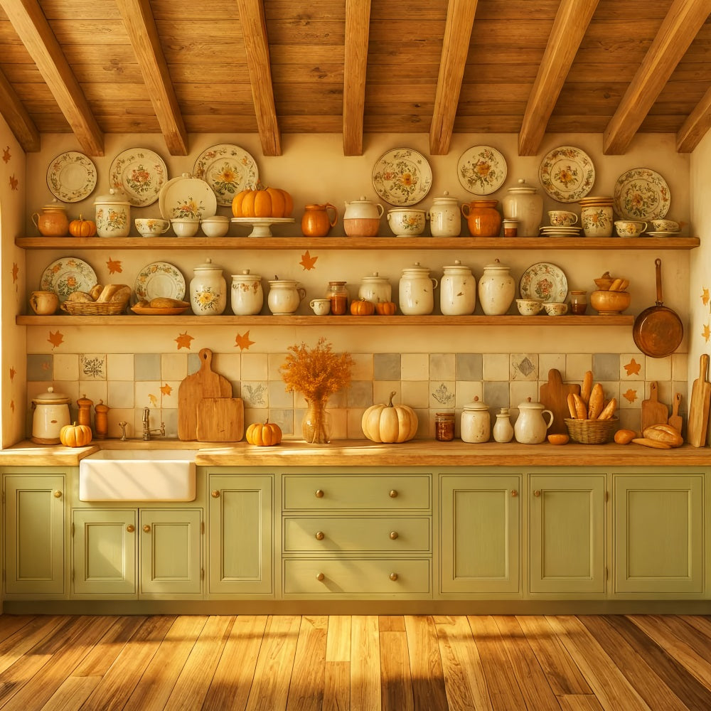 Küchenkulisse Vintage-Herbstküche Herbst-Fotokulisse LXX59-270