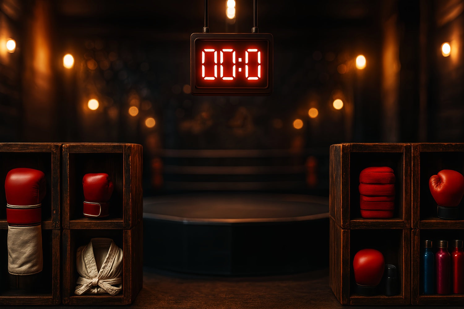 Sport-Fotohintergrund Boxring Countdown-Moment Sport-Studiohintergründe für die Fotografie LXX59-301