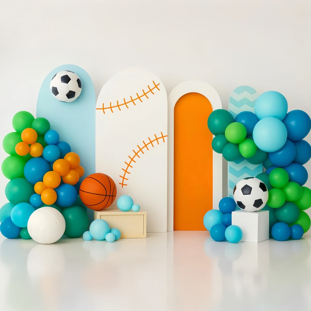 Sport-Fotohintergrund Bunte Ballons Sport-Mix Sport-Studiohintergründe für die Fotografie LXX59-302