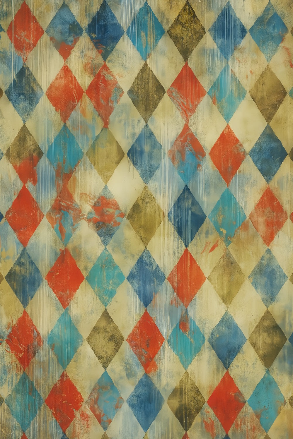 Porträt-Studio-Fotohintergrund Buntes Vintage-Rautenmuster Porträt-Studiohintergründe LXX59-440