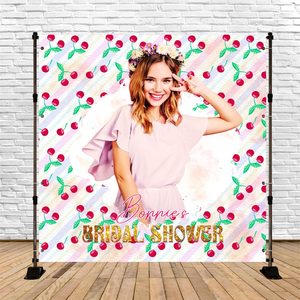 Hintergrund für Brautparty Verspielte Kirschblüte Personalisierter Hintergrund LXX6-105