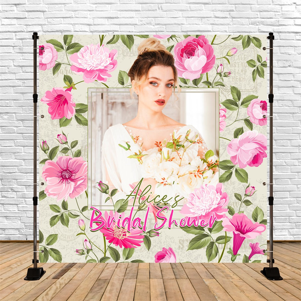 Brautdusche Fotokulisse Rosa Pfingstrose Romantik Individueller Hintergrund LXX6-106