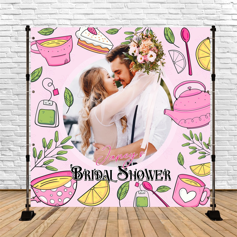 Hochzeit Backdrop Ideen Cute Cups Cartoon Personalisierte Hintergrund LXX6-111