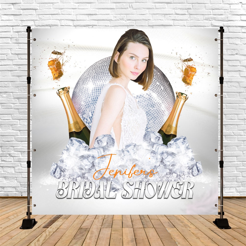 Hintergrund für Brautparty Disco Champagner Chill Personalisierter Hintergrund LXX6-114
