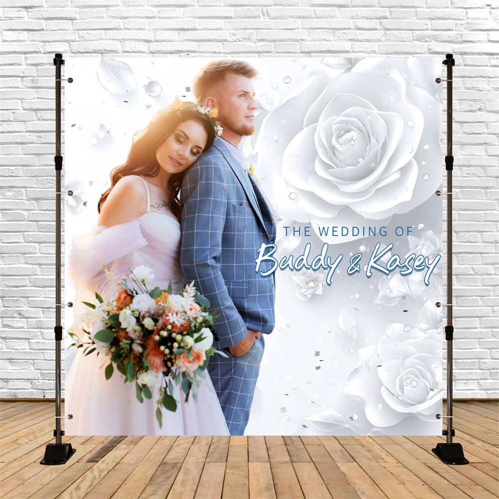 Backdrop für Hochzeit Ewige Blütenblätter Romantik Personalisierte Backdrop LXX6-116