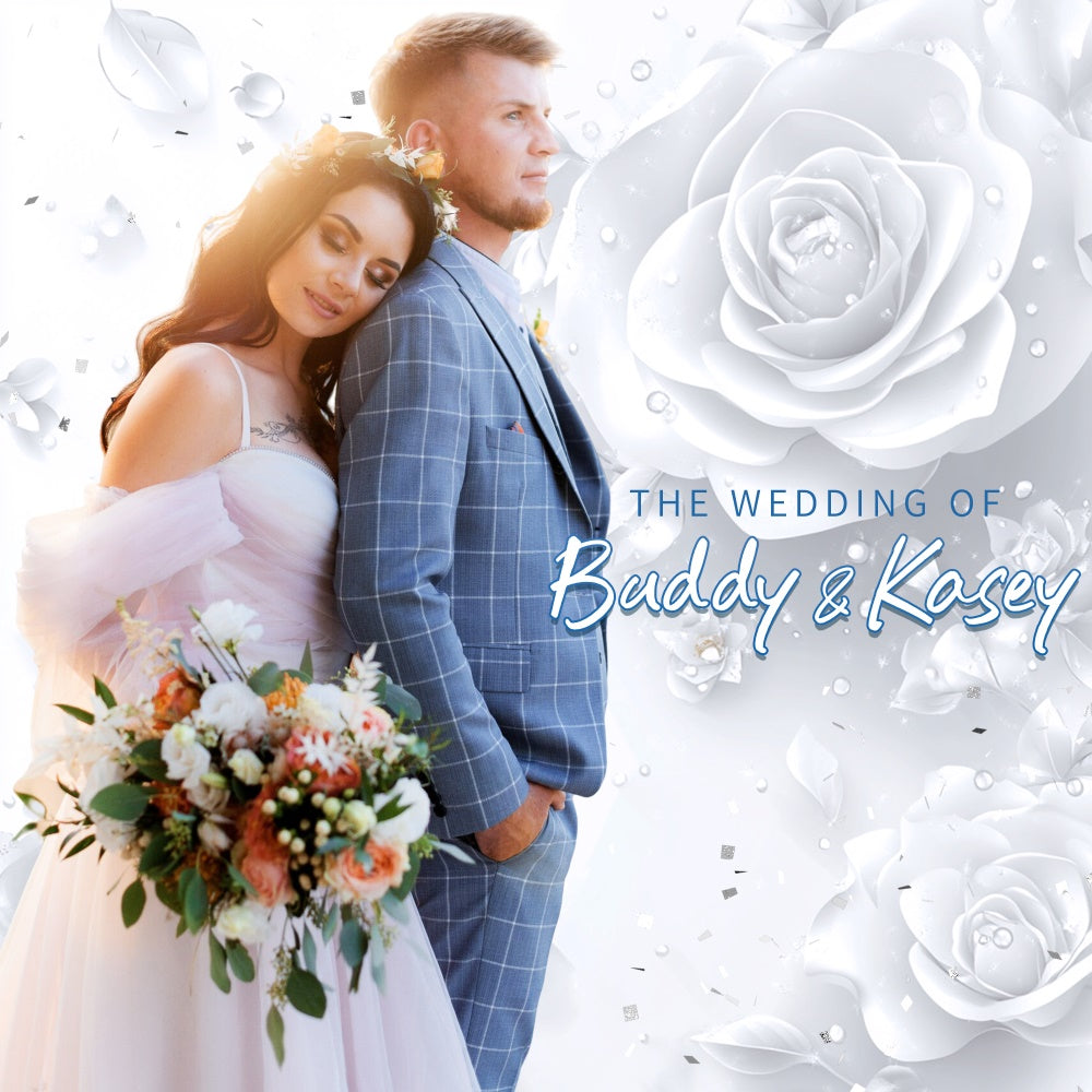 Backdrop für Hochzeit Ewige Blütenblätter Romantik Personalisierte Backdrop LXX6-116