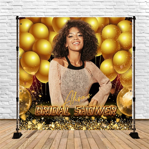 Brautschau-Hintergrundkulisse Golden Glam Balloon Personalisierte Kulisse LXX6-121