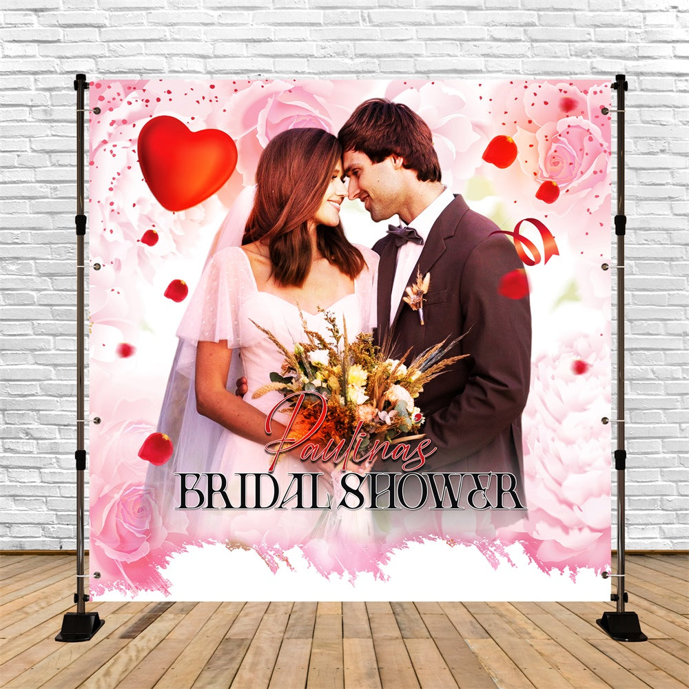 Brautdusche Fotohintergrund Rosa Rose Romance Individueller Hintergrund LXX6-141