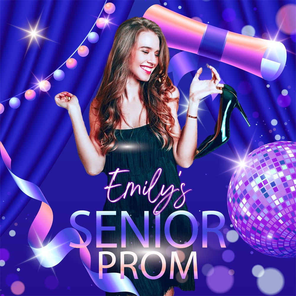 Abschlussball Backdrop Ideen Neon Vibes Glitter Personalisierte Party Graduation Backdrop LXX6-150