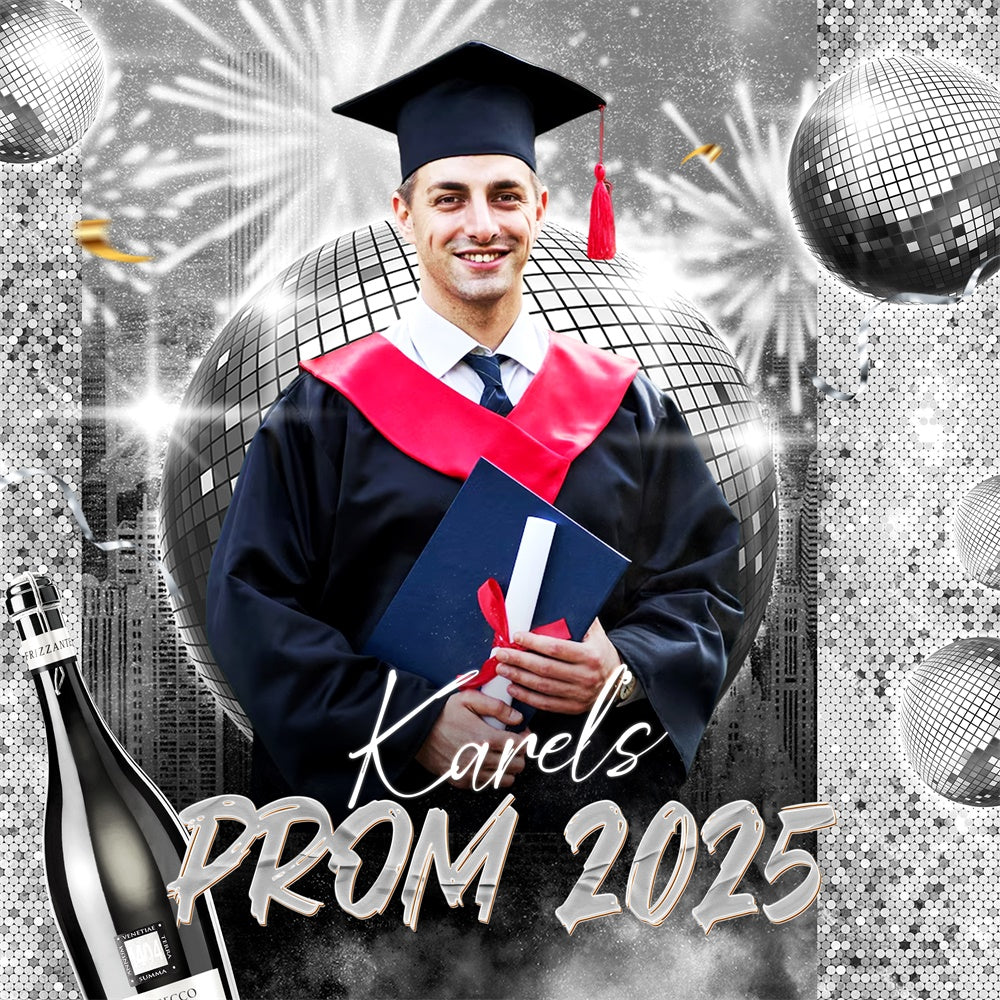 Prom Backdrops Silber Spotlight Disco Custom Party Graduation Backdrop LXX6-155