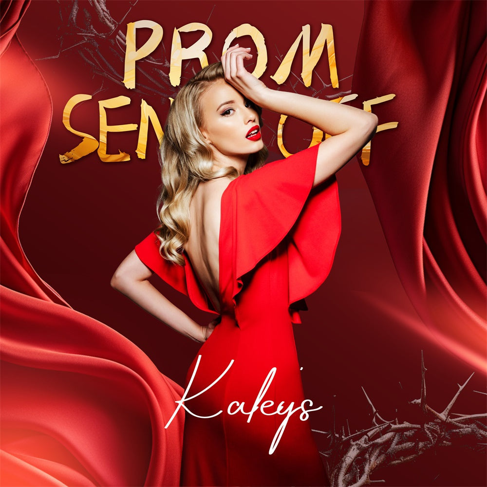 Backdrops für Abschlussball Gold Rot Luxe Personalisierte Party Graduation Backdrop LXX6-166